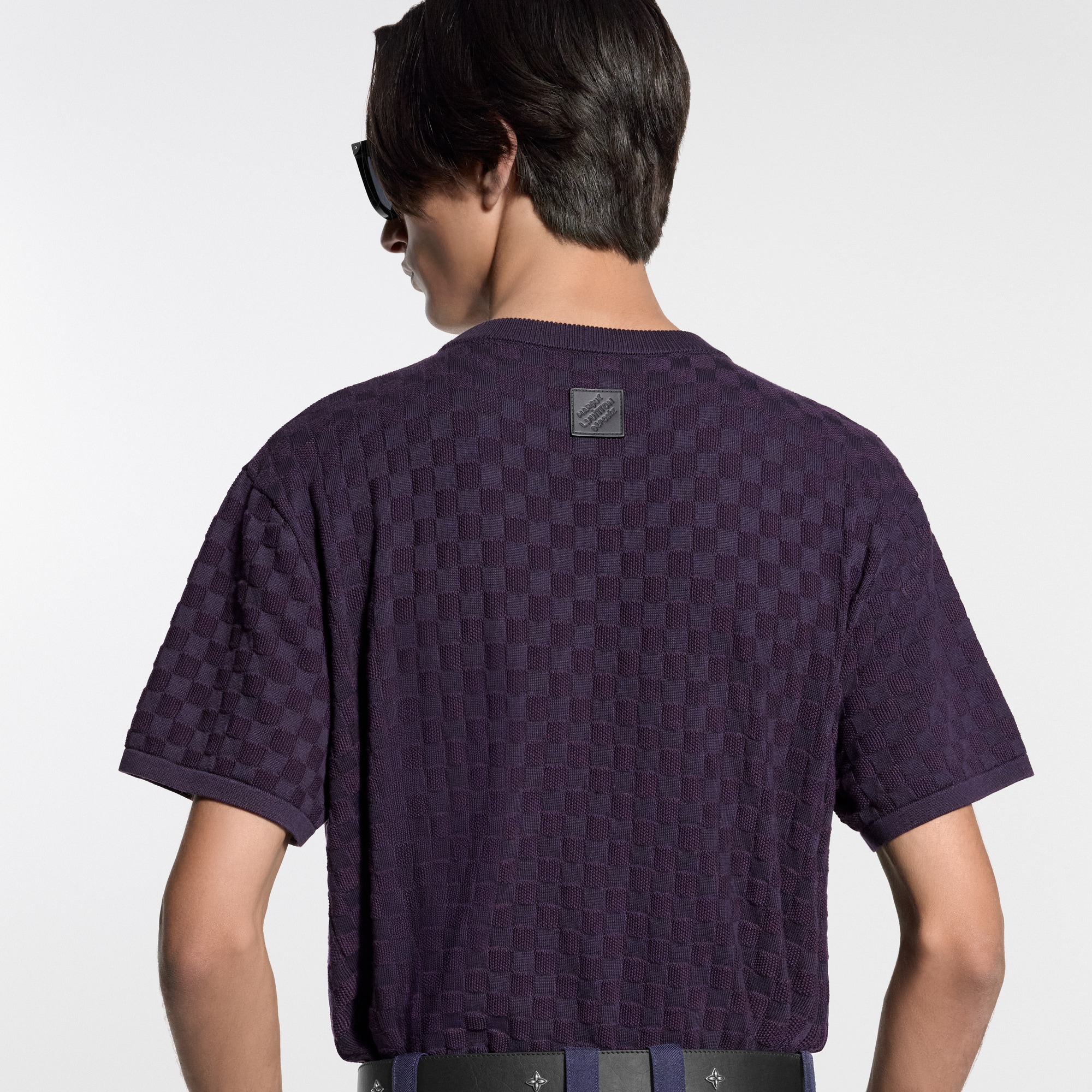 Damier Jacquard Short-Sleeved Crewneck - Ready-to-Wear 1AJTVE